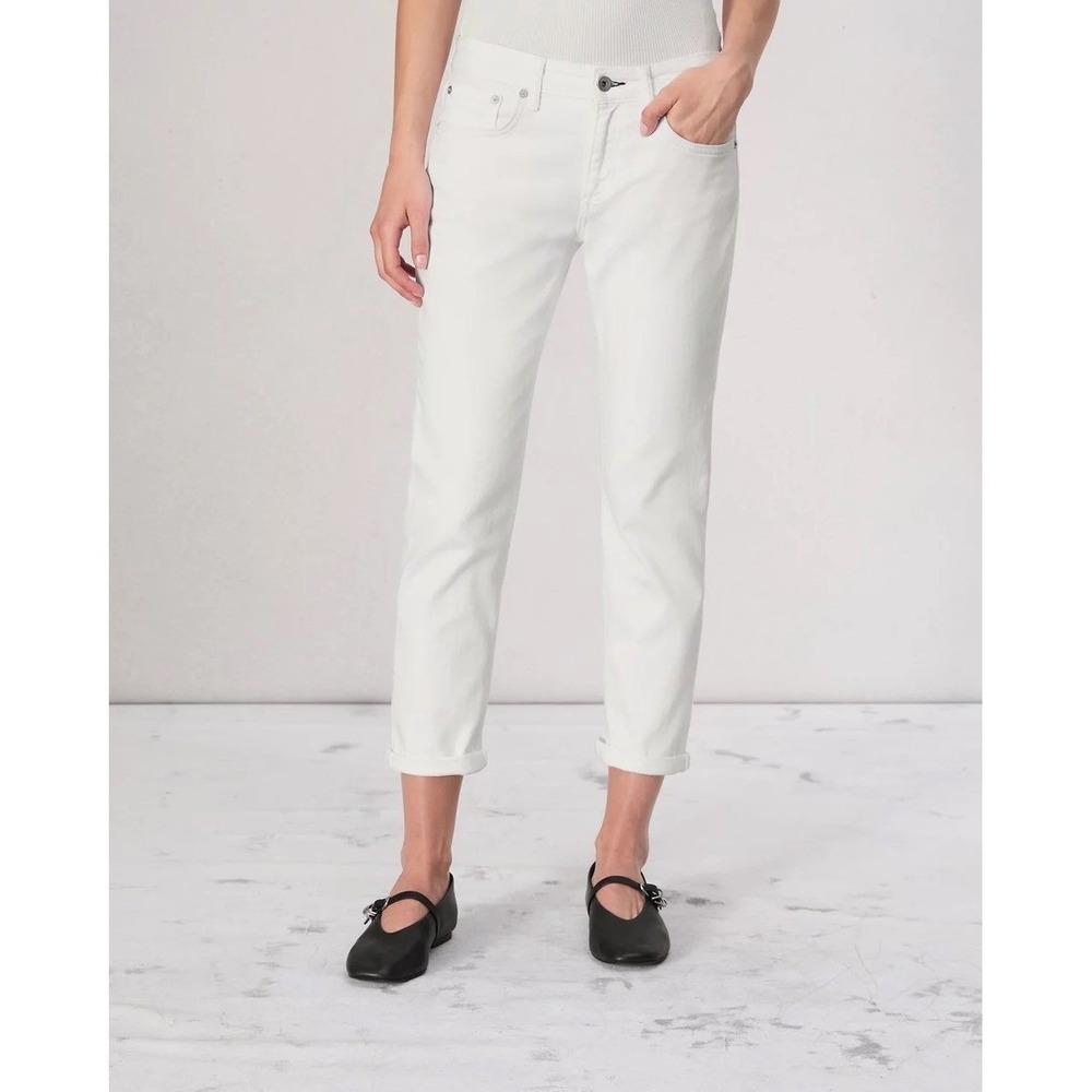 Rag & Bone Dre Low-rise‎ slim boyfriend white denim jeans Size 29